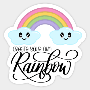 Create Your Own Rainbow with Kawaii Cute Clouds Sticker